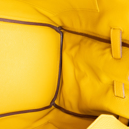 Hermes Birkin 35 Yellow Jaune Ambre Togo Handbag