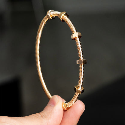 Cartier Size 19 Rose Gold Ecrou De Cartier Bangle Bracelet