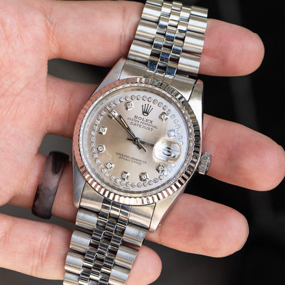 Rolex 16234 Datejust 36 Diamond Dial Stainless Steel Watch
