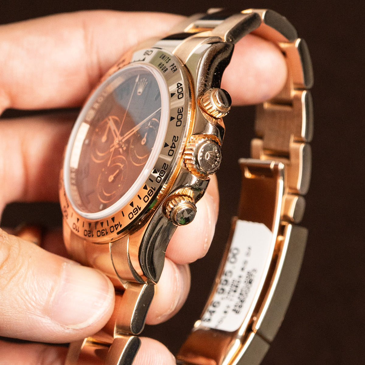 Pre-owned Rolex 116505 Daytona Chocolate Dial Rose Gold Watch