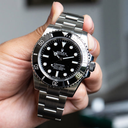 Pre-owned Rolex 114060 Submariner No-date Black Dial Stainless Steel Watch