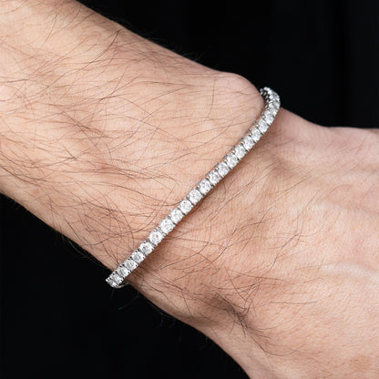 14k White Gold Round Cut LAB Diamond Tennis Bracelet