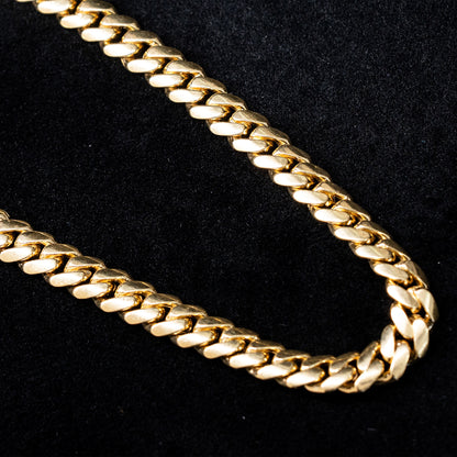 18k Yellow Gold 8mm Cuban Link Chain Necklace
