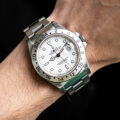 Rolex 16570 Explorer II White Dial Stainless Steel Watch