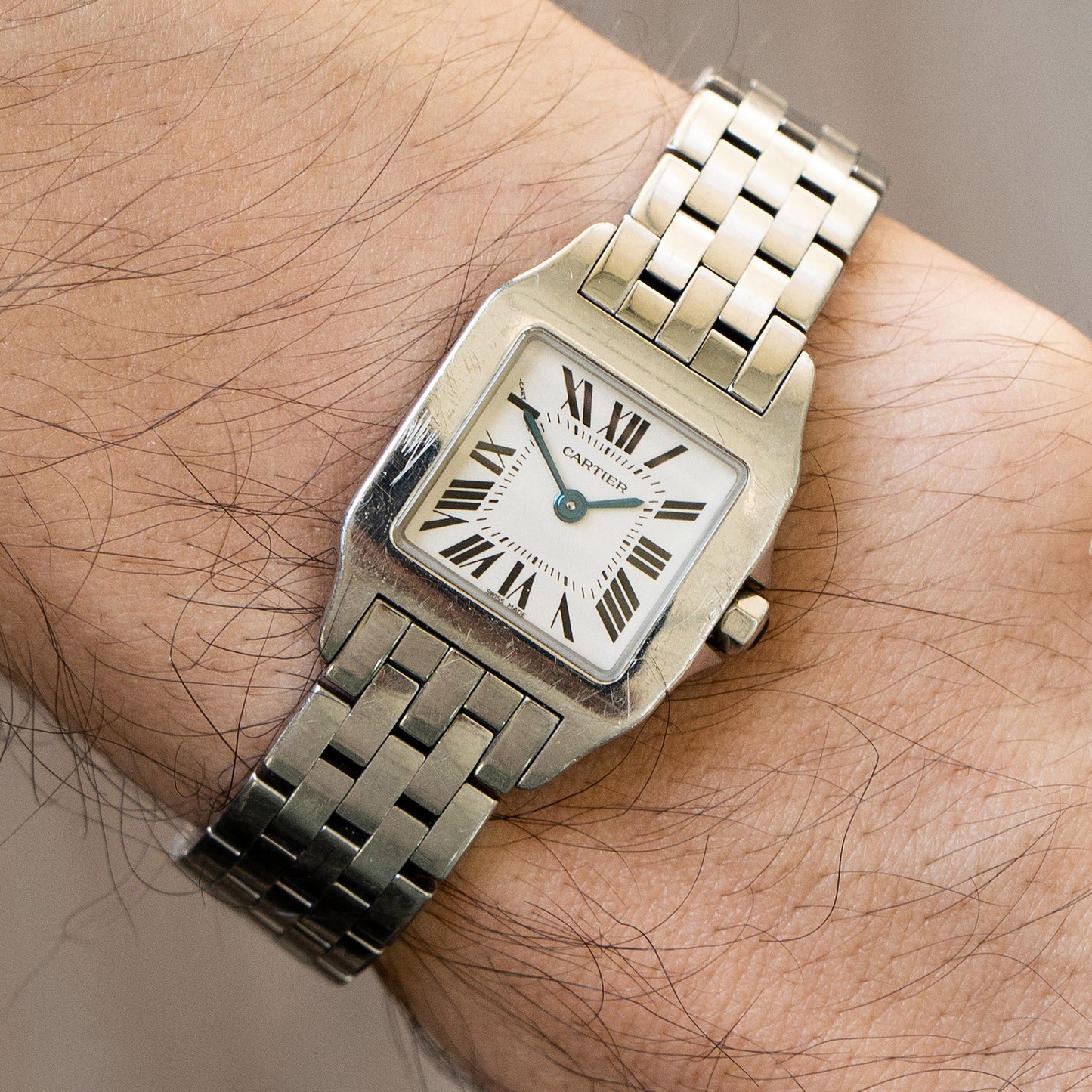 Cartier Santos Demoiselle White Dial Stainless Steel Ladies Watch