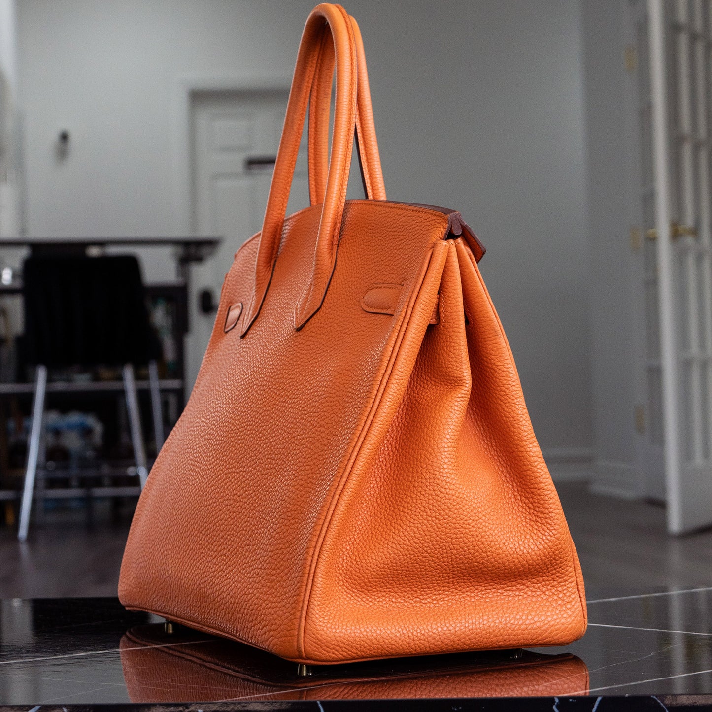 Hermes Birkin 35 Orange Togo Gold Hardware