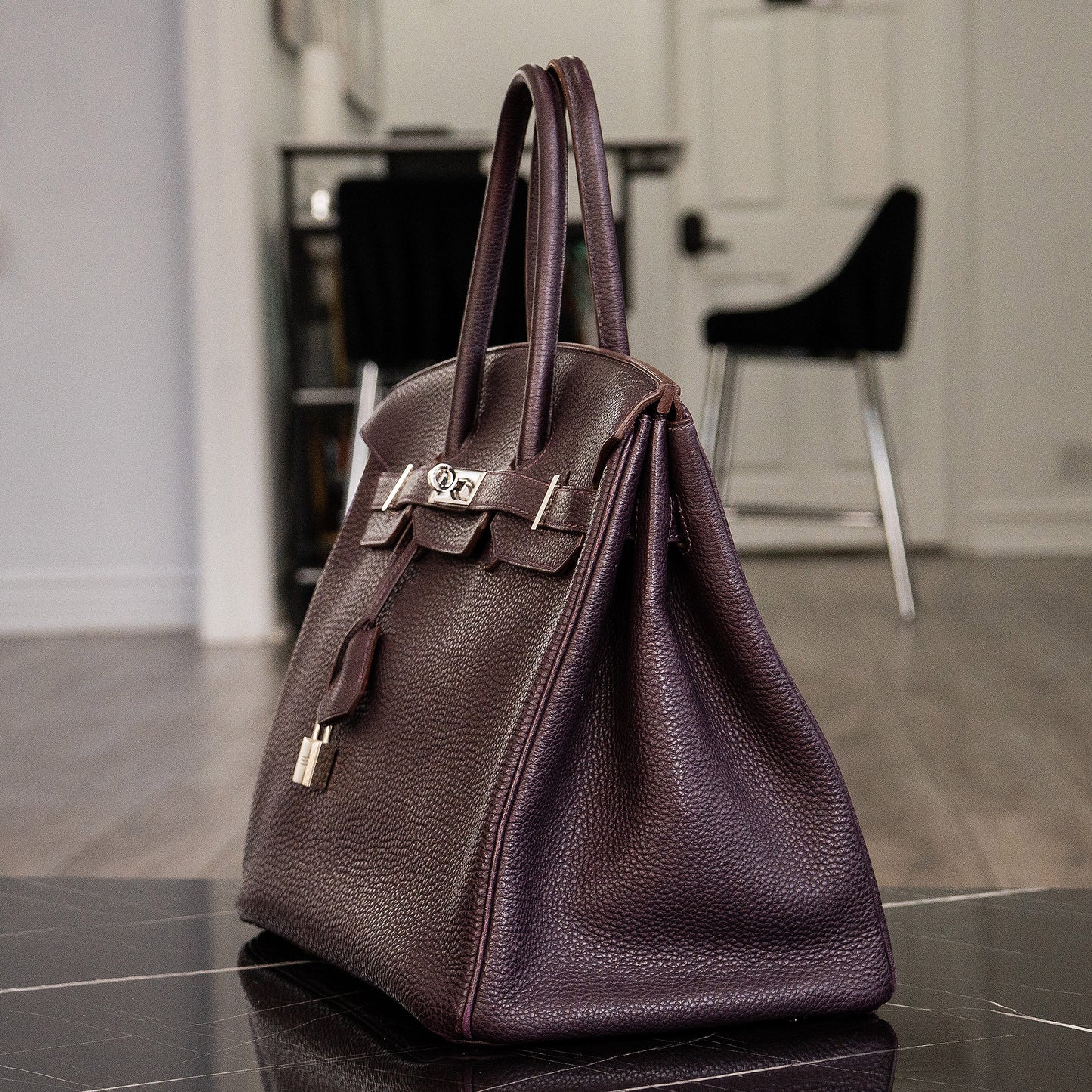 Hermès Birkin 35 Togo Aubergine Purple Handbag