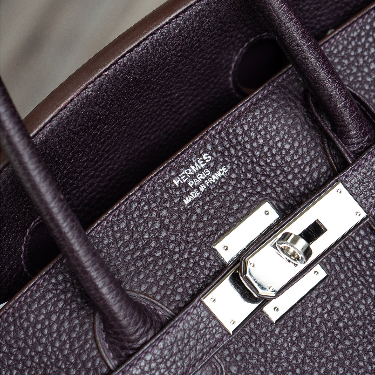 Hermès Birkin 35 Togo Aubergine Purple Handbag