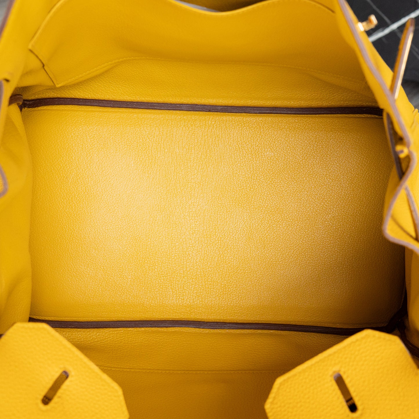 Hermes Birkin 35 Yellow Jaune Ambre Togo Handbag