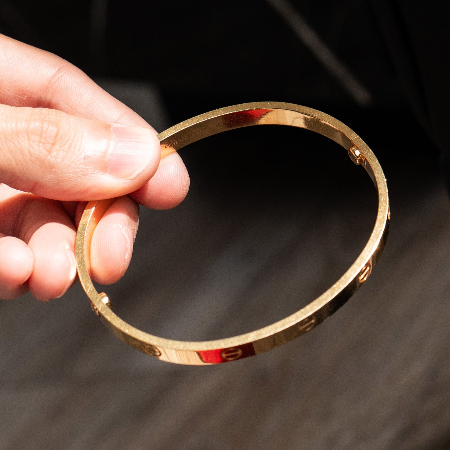 Cartier Size 20 Love Bangle Yellow Gold Bangle Bracelet