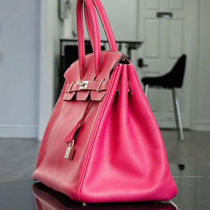 Preo-Owned Hermes Birkin 35 Rose Tyrien Handbag