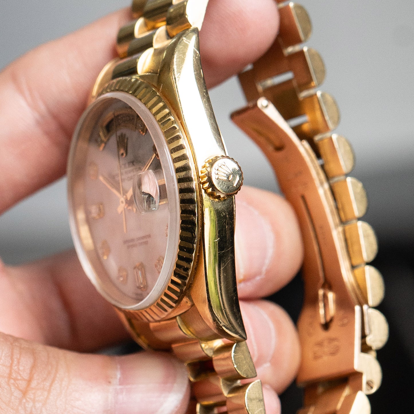 Rolex Rolex 18238 Day-Date Gold Mother of Pearl Diamond Dial Watch