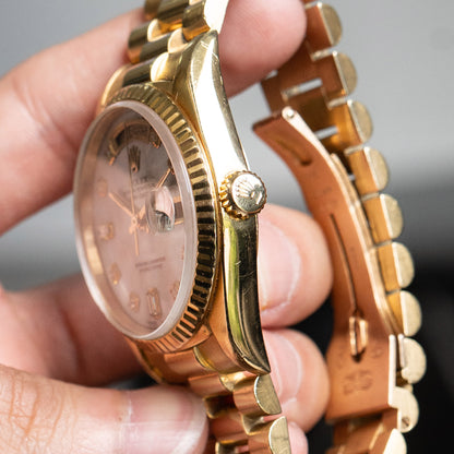 Rolex Rolex 18238 Day-Date Gold Mother of Pearl Diamond Dial Watch