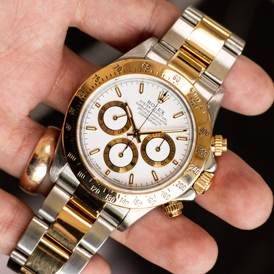Rolex 16523 Daytona Zenith White Dial Two Tone Watch