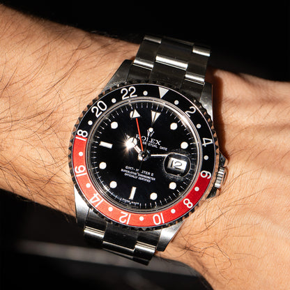 Rolex 16710 GMT-Master "Coke" Stainless Steel Watch 3186 Movement