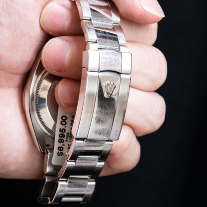 Rolex 115210 Oyster Perpetual 34mm Blue Dial Steel Watch