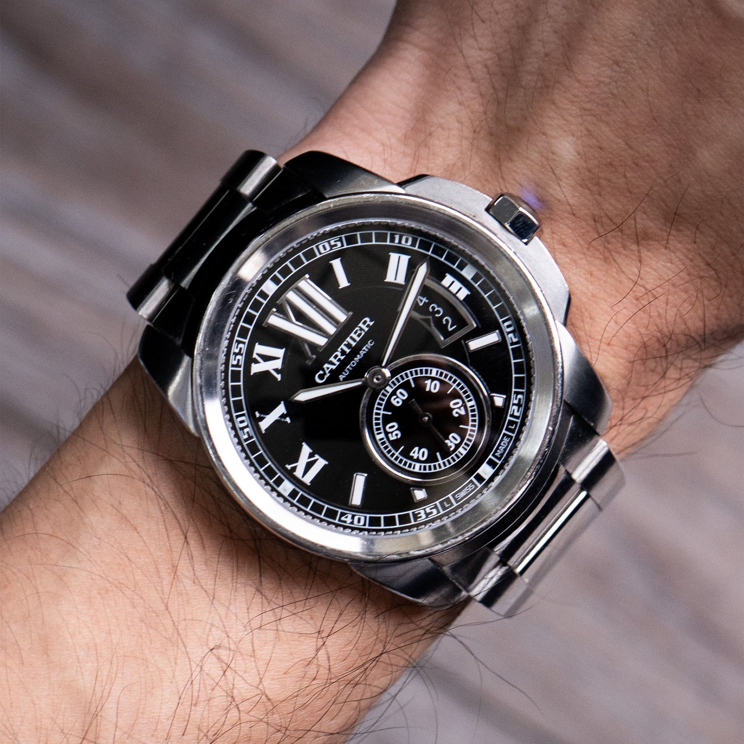 Cartier Calibre de Cartier Black Dial Stainless Steel Watch