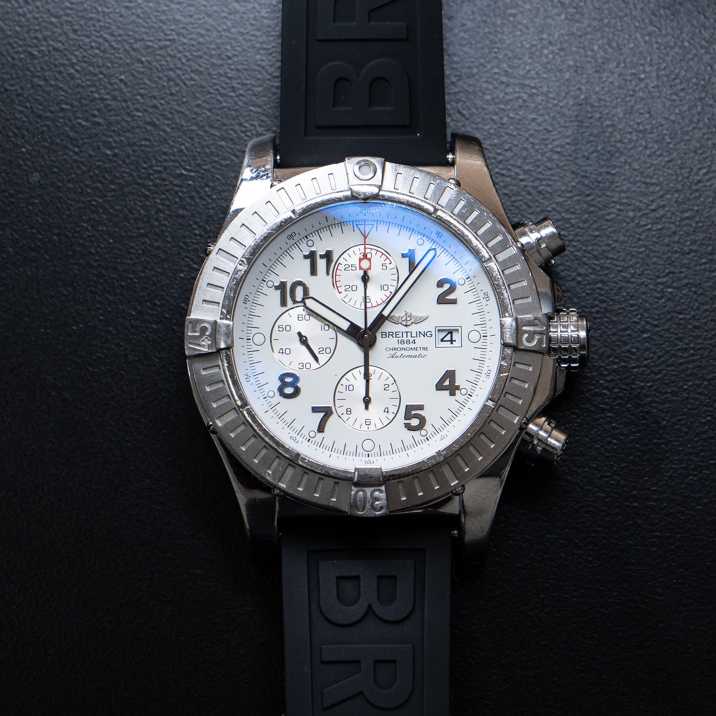 Breitling a13370 Super Avenger White Dial Stainless Steel Watch