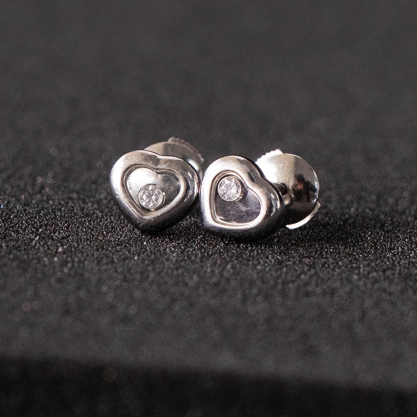 Chopard Happy Diamond Heart 18k White Gold Earrings