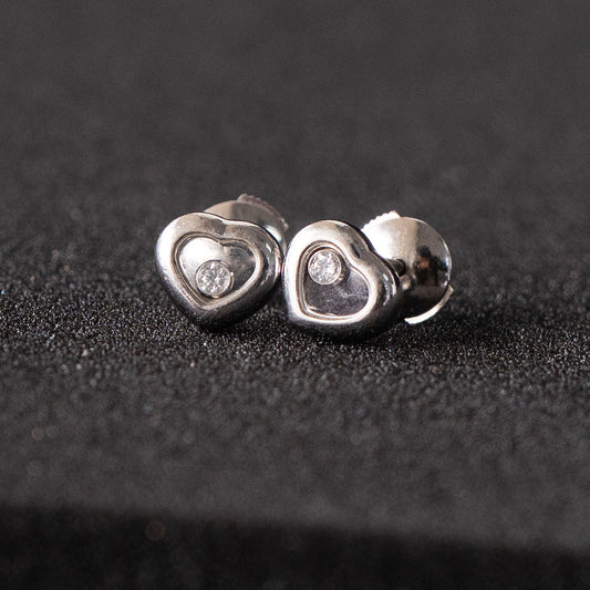 Chopard Happy Diamond Heart 18k White Gold Earrings