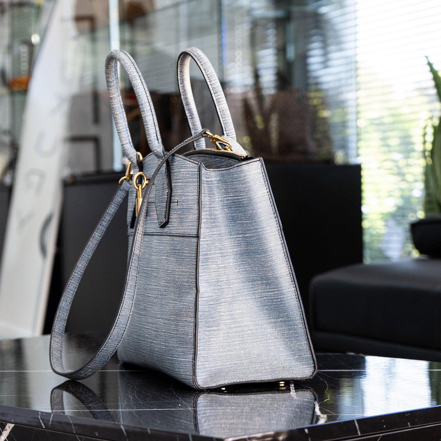 Louis Vuitton Denim Epi Leather City Steamer MM Bag