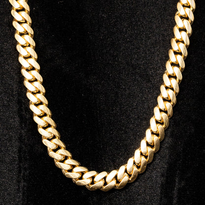 18k Yellow Gold 8mm Cuban Link Chain Necklace