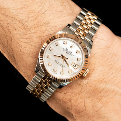 Rolex 279171 Datejust Mother of Peal Diamond Dial Ladies Two Tone Watch