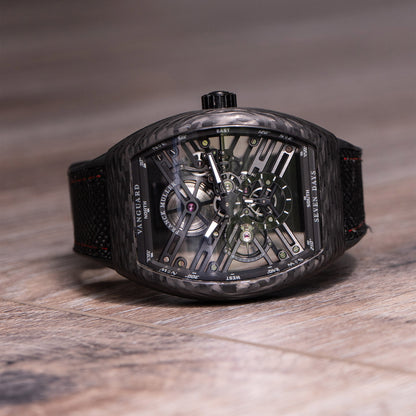 Franck Muller Vanguard Seven Days Skeleton Carbon Watch Box and Papers