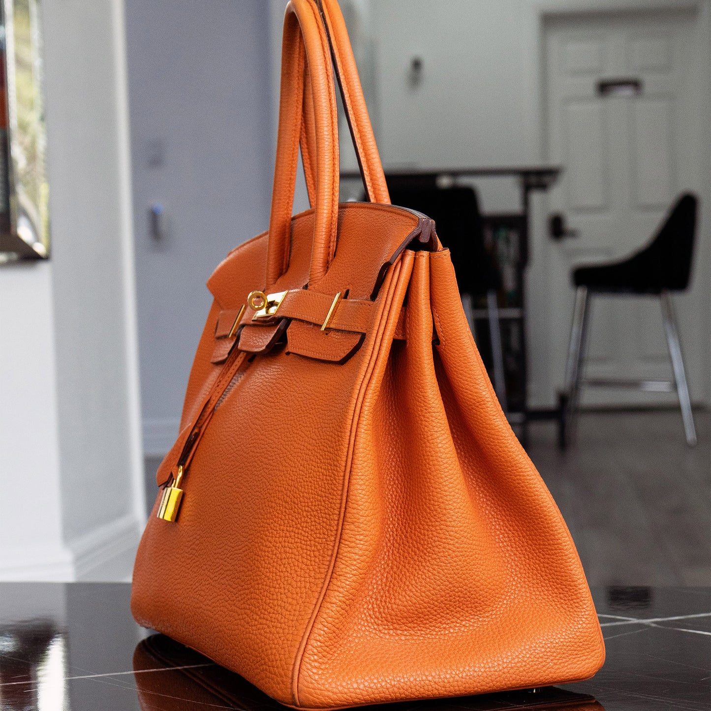 Hermes Birkin 35 Orange Togo Gold Hardware