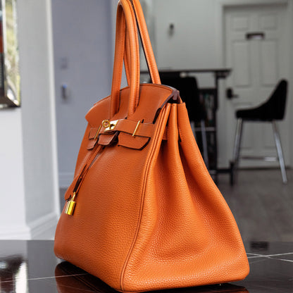 Hermes Birkin 35 Orange Togo Gold Hardware