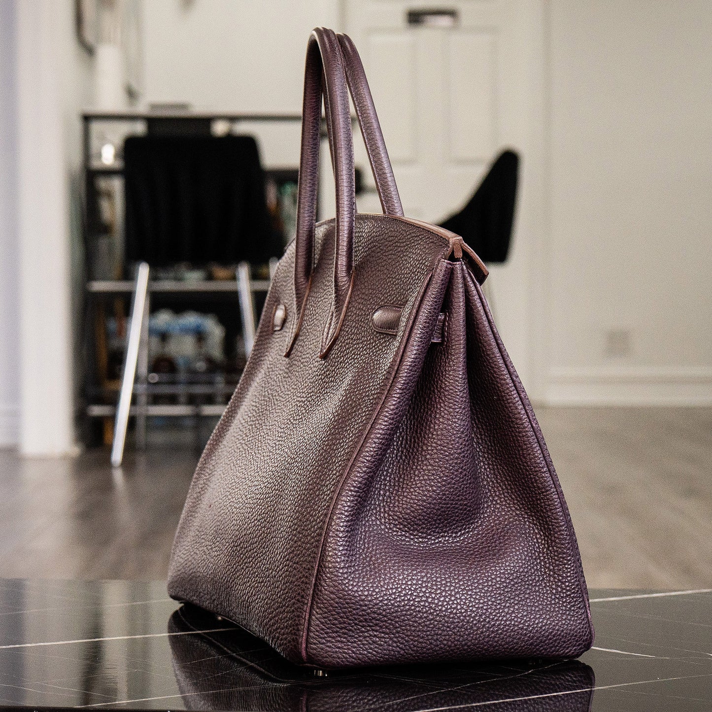 Hermès Birkin 35 Togo Aubergine Purple Handbag