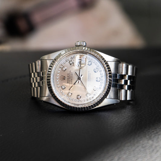 Rolex 16234 Datejust 36 Diamond Dial Stainless Steel Watch