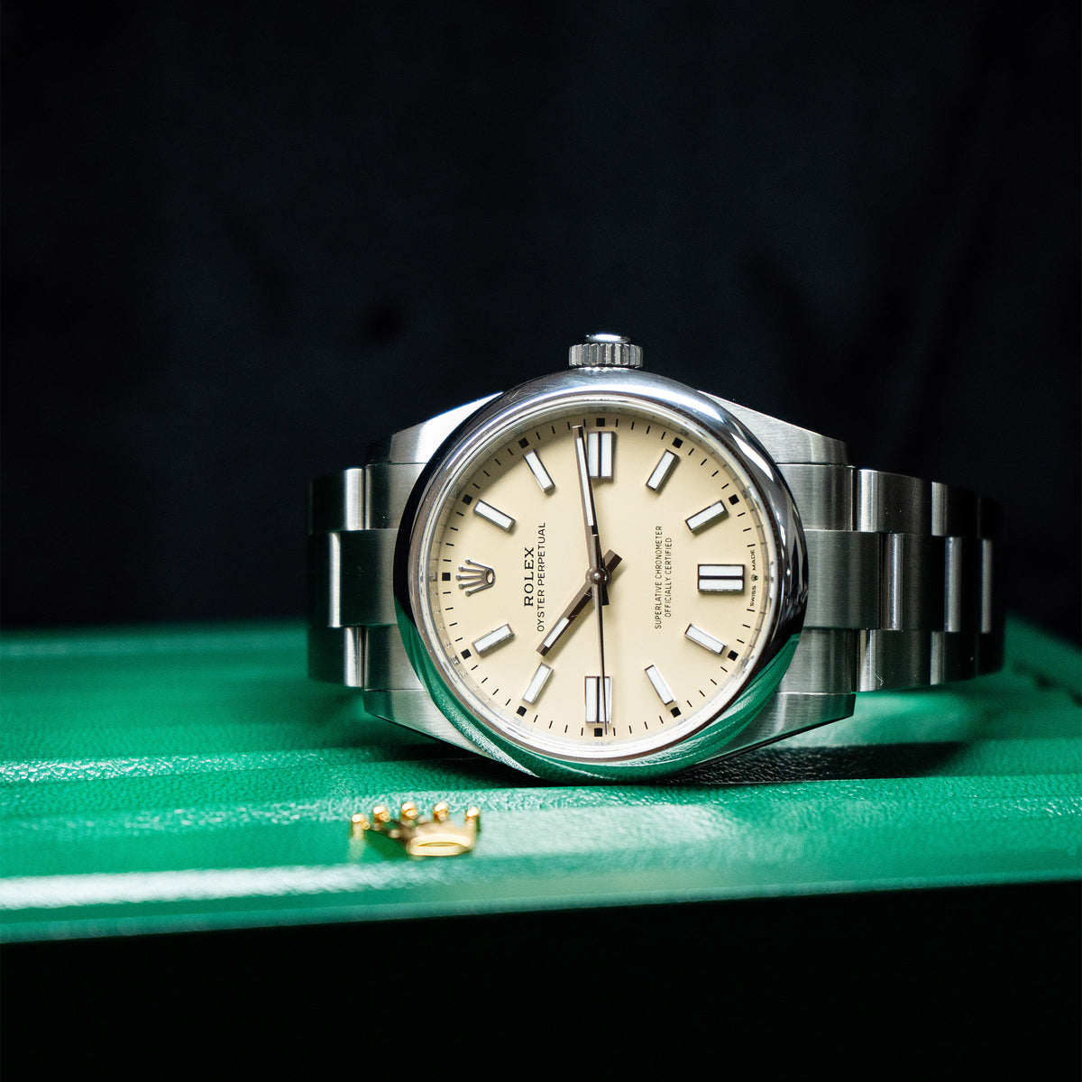 Pre-Owned Rolex 134300 Oyster Perpetual 41 Beige Dial Stainless Steel Watch BnP