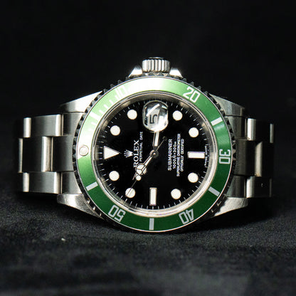 Pre-Owned 16610LV Submariner "Kermit" Stainless Steel Watch