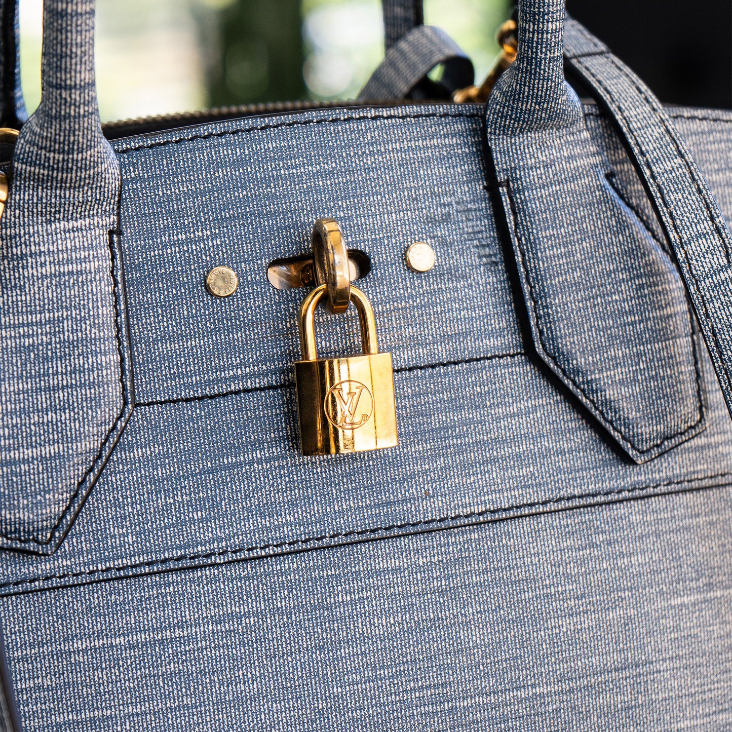 Louis Vuitton Denim Epi Leather City Steamer MM Bag