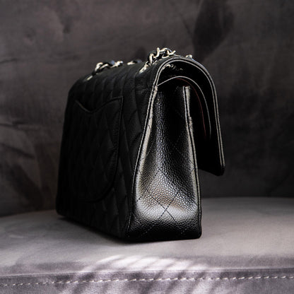 Chanel Classic Black Quilted Double Flap Handbag