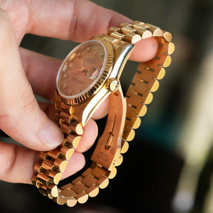 Rolex 68278 Datejust 31 Diamond Dial Yellow Gold Presidential Watch