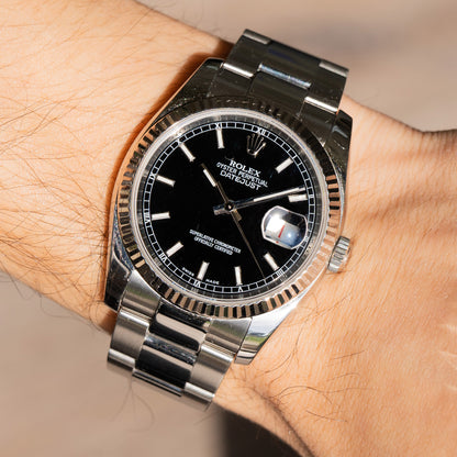 Rolex 116234 Datejust Black Dial Stainless Steel Watch