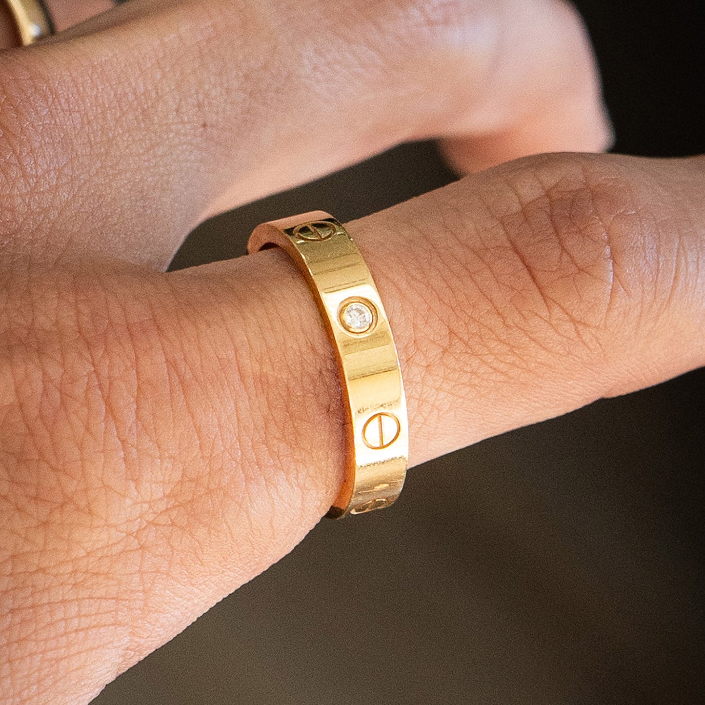 Cartier One Diamond Yellow Gold Size 57 Love  Ring
