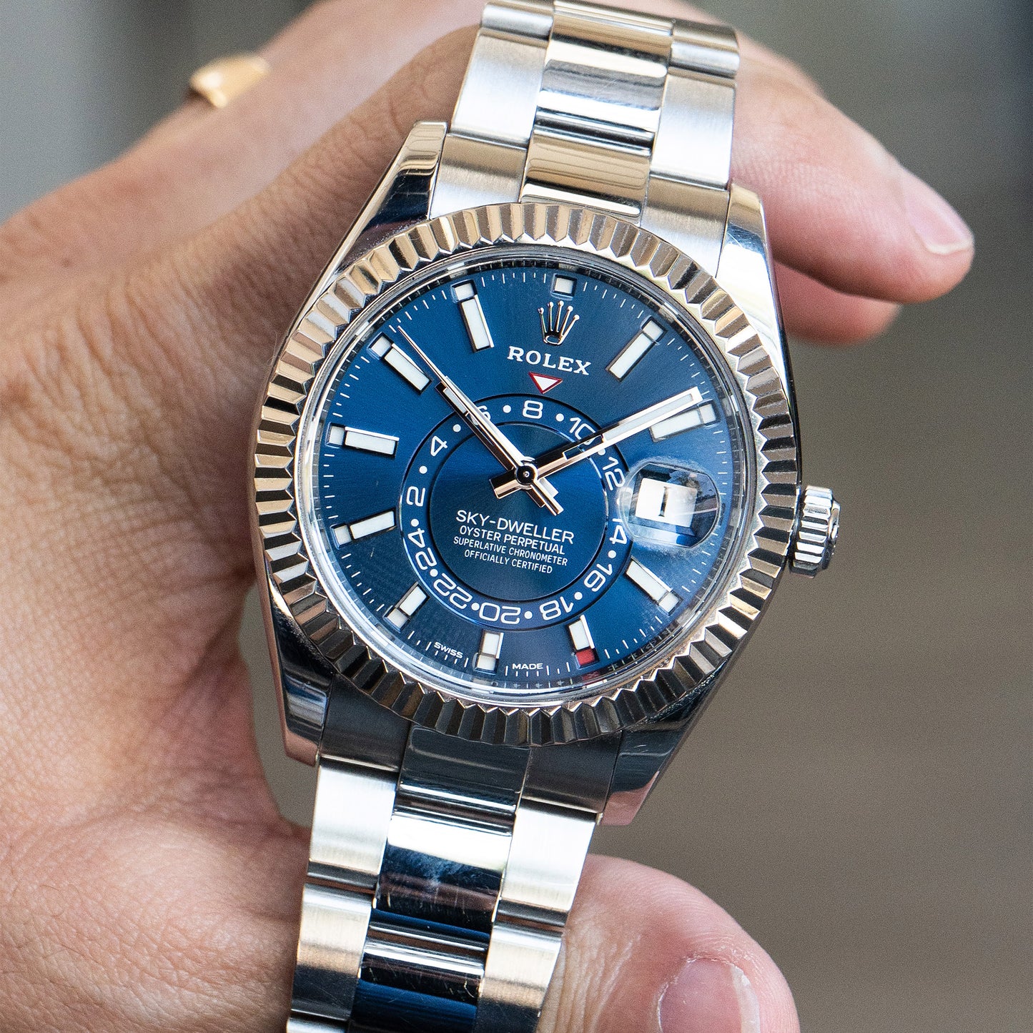 Rolex 326934 Sky-Dweller Blue Dial Stainless Steel Watch