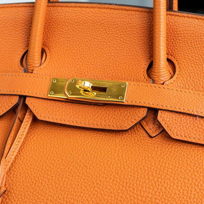 Hermes Birkin 35 Orange Togo Gold Hardware