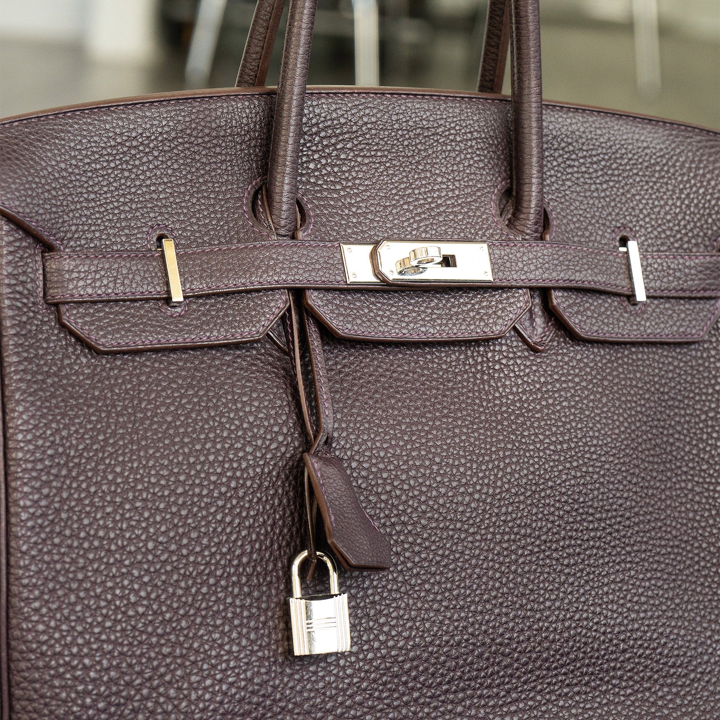 Hermès Birkin 35 Togo Aubergine Purple Handbag