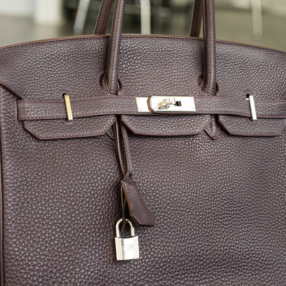 Hermès Birkin 35 Togo Aubergine Purple Handbag