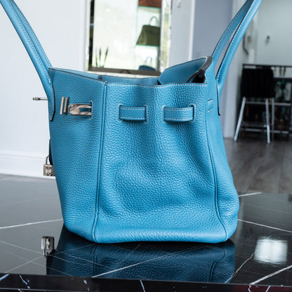 Hermes Birkin 35 Bleu Jean Togo Handbag