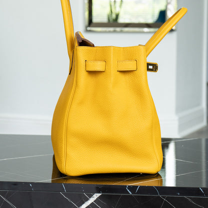 Hermes Birkin 35 Yellow Jaune Ambre Togo Handbag