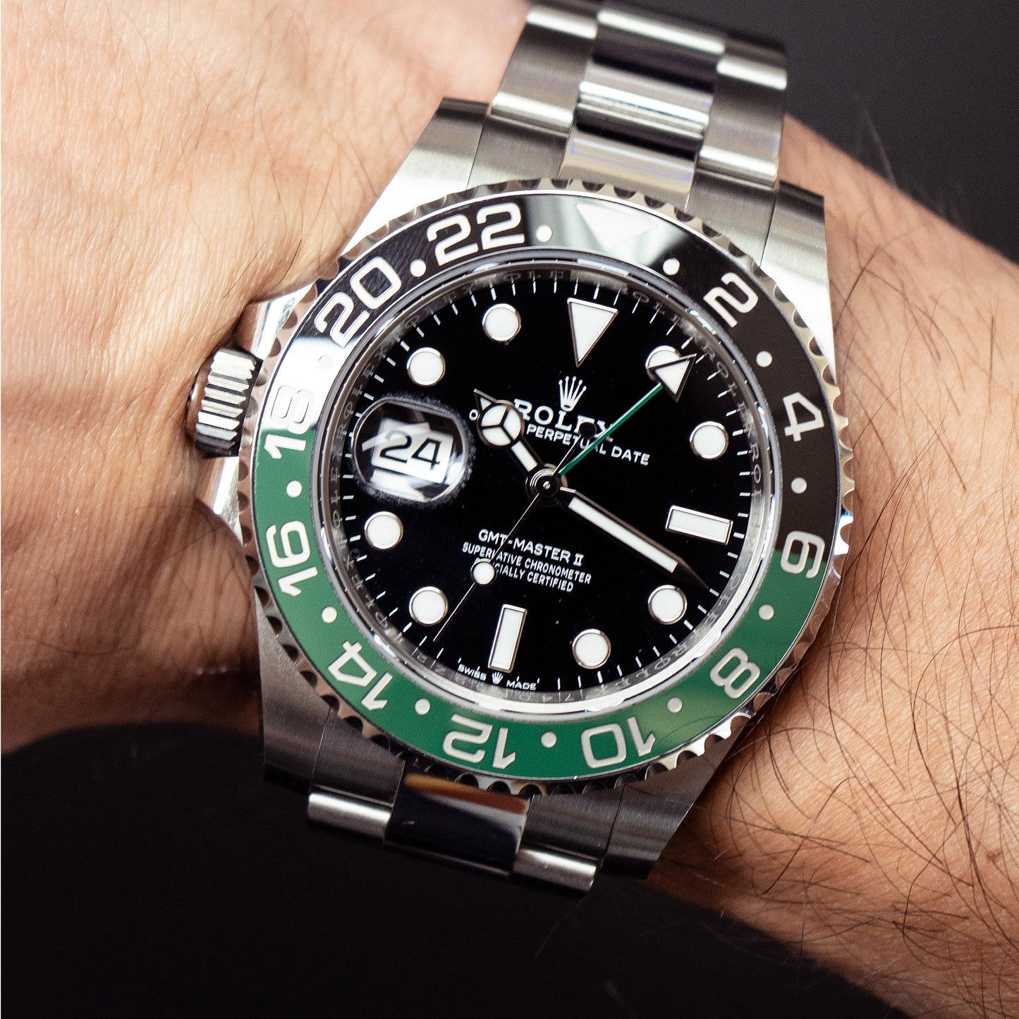 Rolex GMT-Master II "Sprite" 126720VTNR Stainless Steel Black Dial Watch