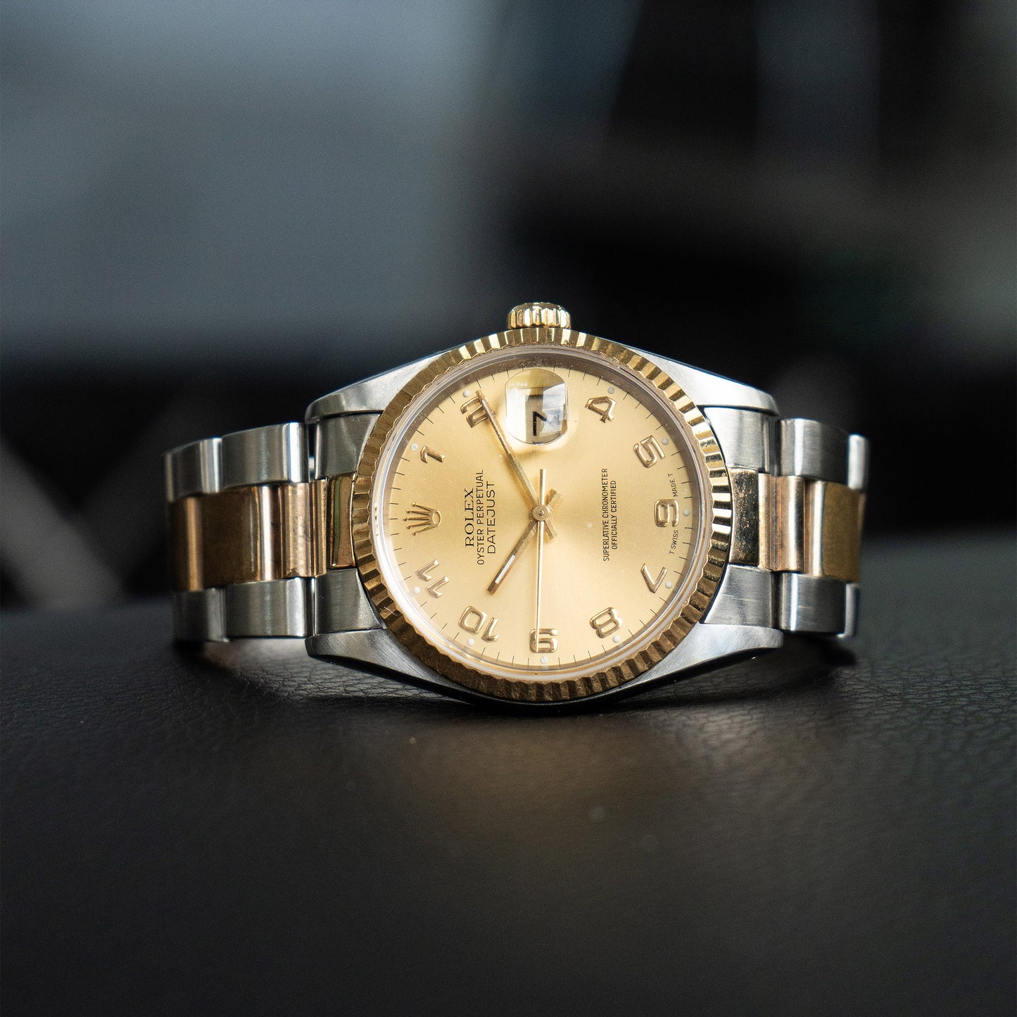 Rolex 16233 Datejust Champagne Dial Arabic Dial Two Tone Watch