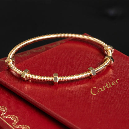 Cartier Size 19 Rose Gold Ecrou De Cartier Bangle Bracelet