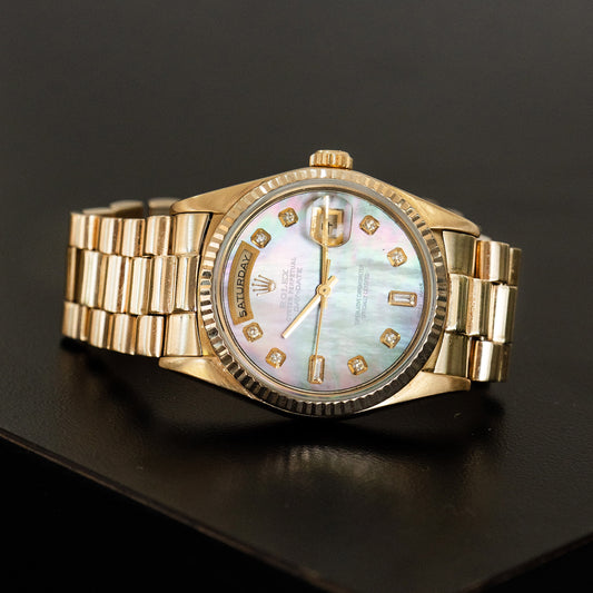 Rolex 18238 Day-Date Mother of Pearl Yellow Gold Presidential Watch