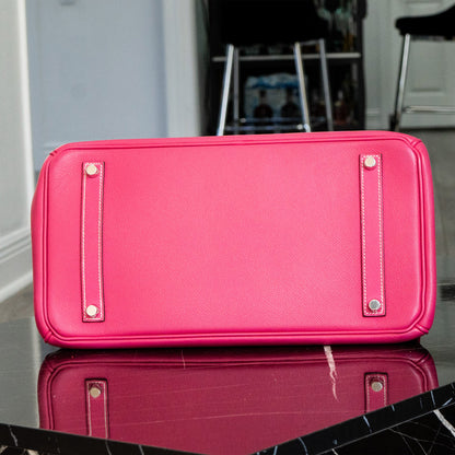 Preo-Owned Hermes Birkin 35 Rose Tyrien Handbag